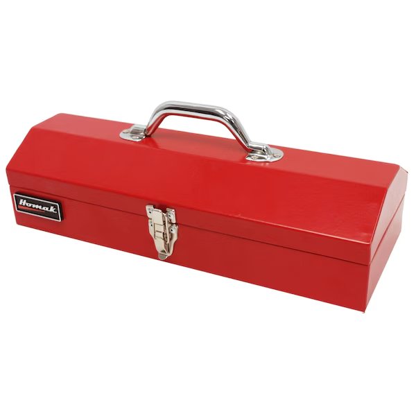 16in Red Metal ToolBox Low Profile